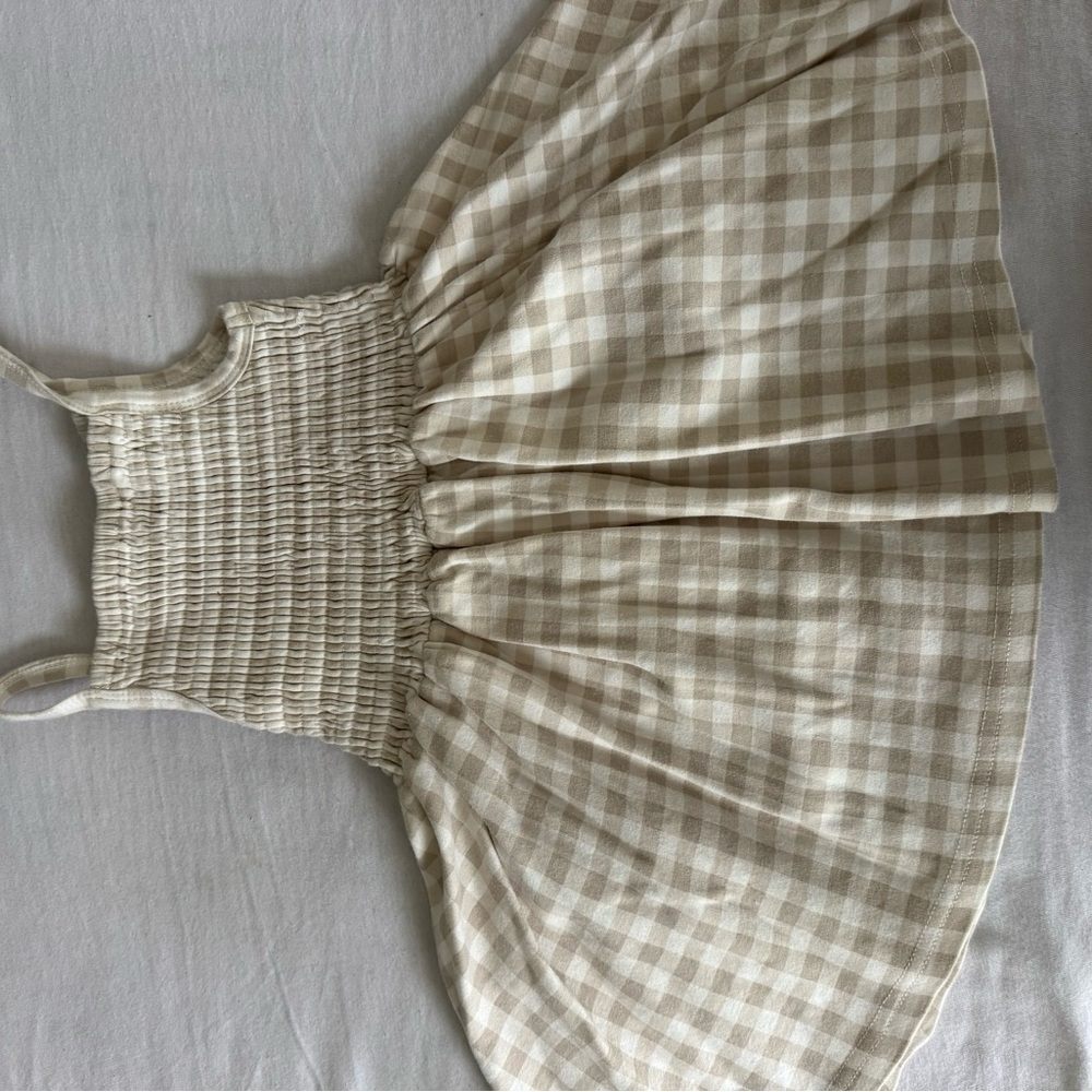 Zara Kids Beige Checkered Dress